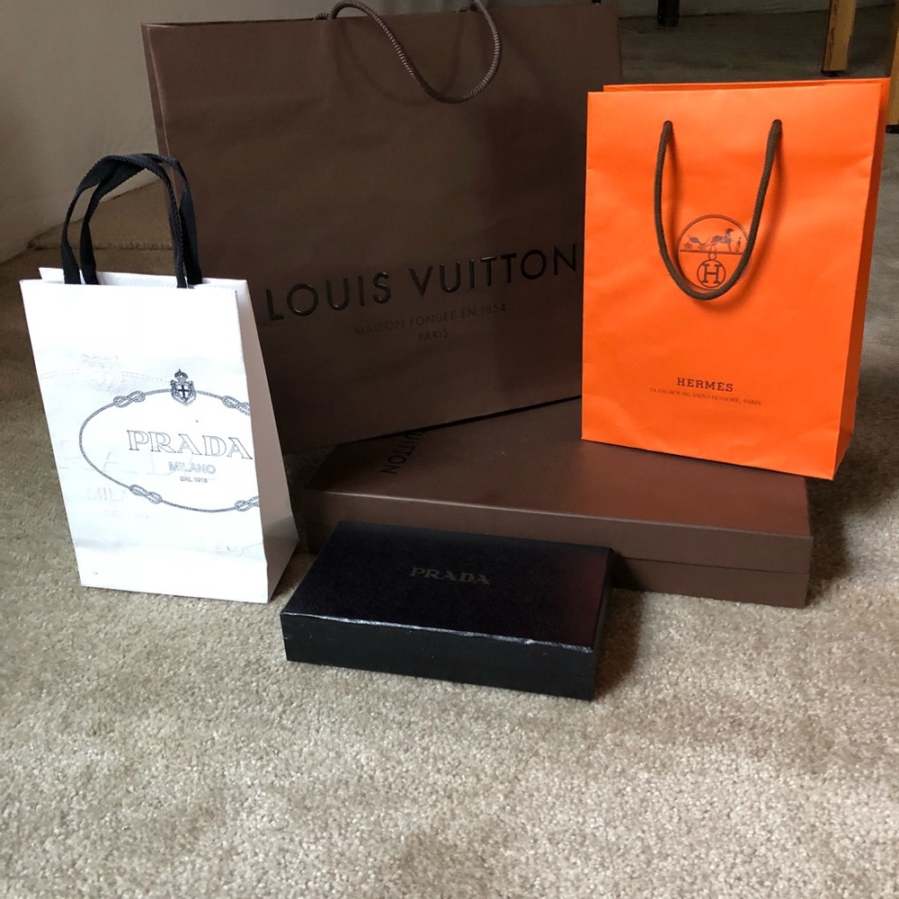 Set of designers bags and boxes